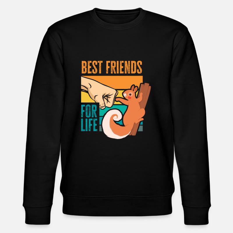 Eichhörnchen - Stanley/Stella Unisex Bio-Sweatshirt CHANGER  - Schwarz