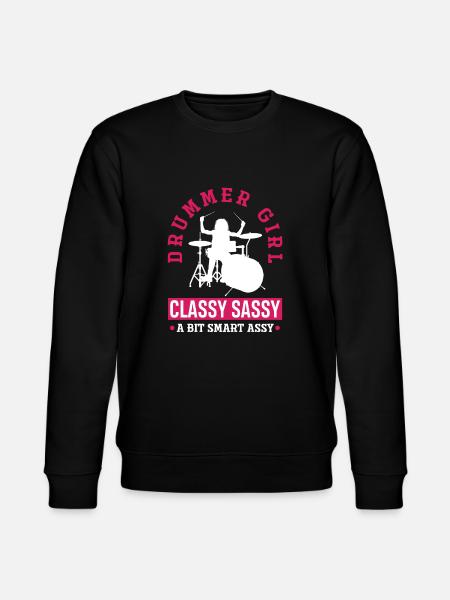 Girl Drums Drummer Gift - Stanley/Stella CHANGER Unisex Organic Sweatshirt - black