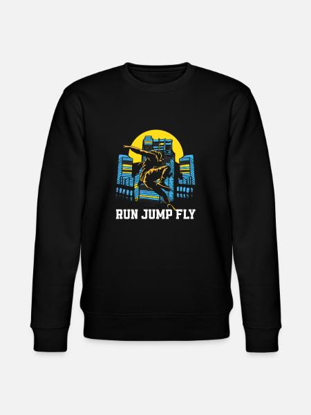 Funny Parkour Runner Freerunner Gift - Stanley/Stella CHANGER Unisex Organic Sweatshirt - black