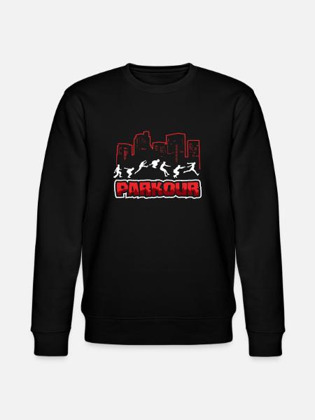 Funny Parkour Runner Freerunner Gift - Stanley/Stella CHANGER Unisex Organic Sweatshirt - black