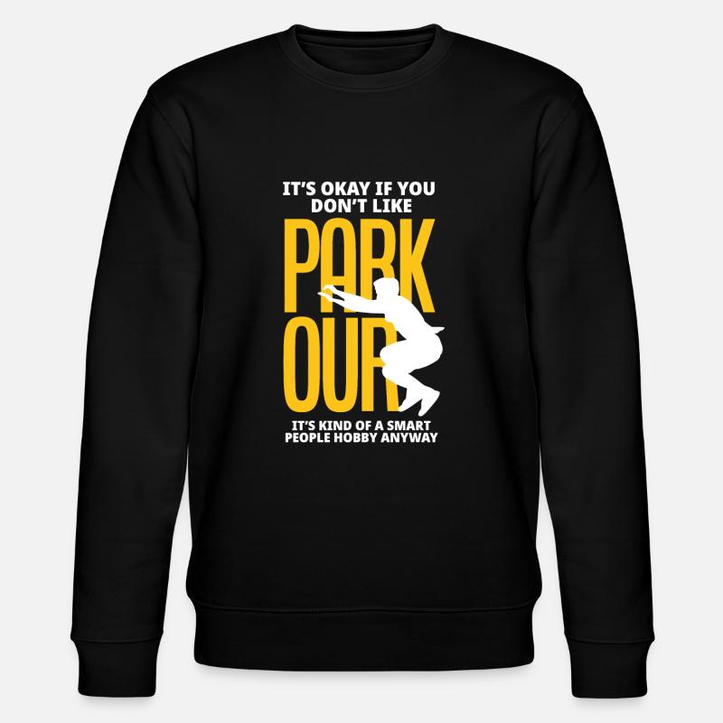 Funny Parkour Runner Freerunner Gift - Stanley/Stella CHANGER Unisex Organic Sweatshirt - black