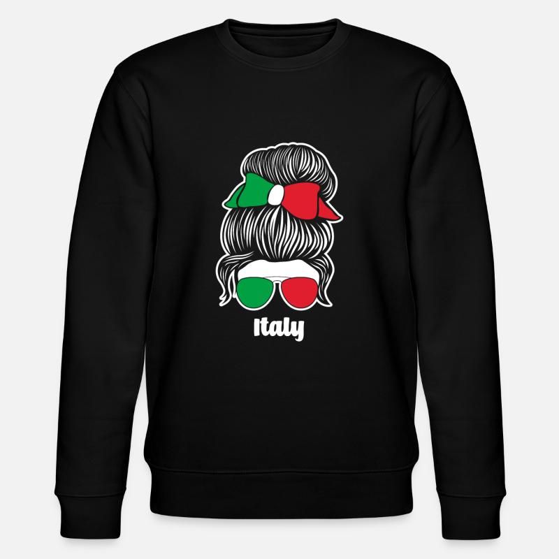 Lustiges Italien Geschenk - Stanley/Stella Unisex Bio-Sweatshirt CHANGER  - Schwarz