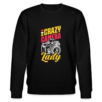 Lustiges Fotografie Fotograf Fotografen Geschenk - Stanley/Stella Unisex Bio-Sweatshirt CHANGER  - Schwarz - Vorne - Nik (191cm) & Marisol (170cm)