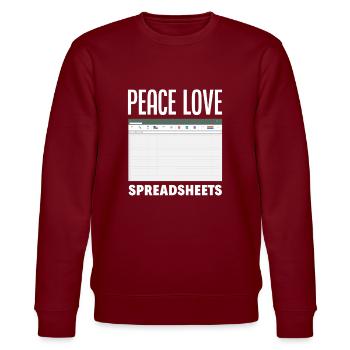 Funny Tax Advisor Accountant Gift - Stanley/Stella CHANGER Unisex Organic Sweatshirt - burgundy - Front - Nik (191cm) & Marisol (170cm)