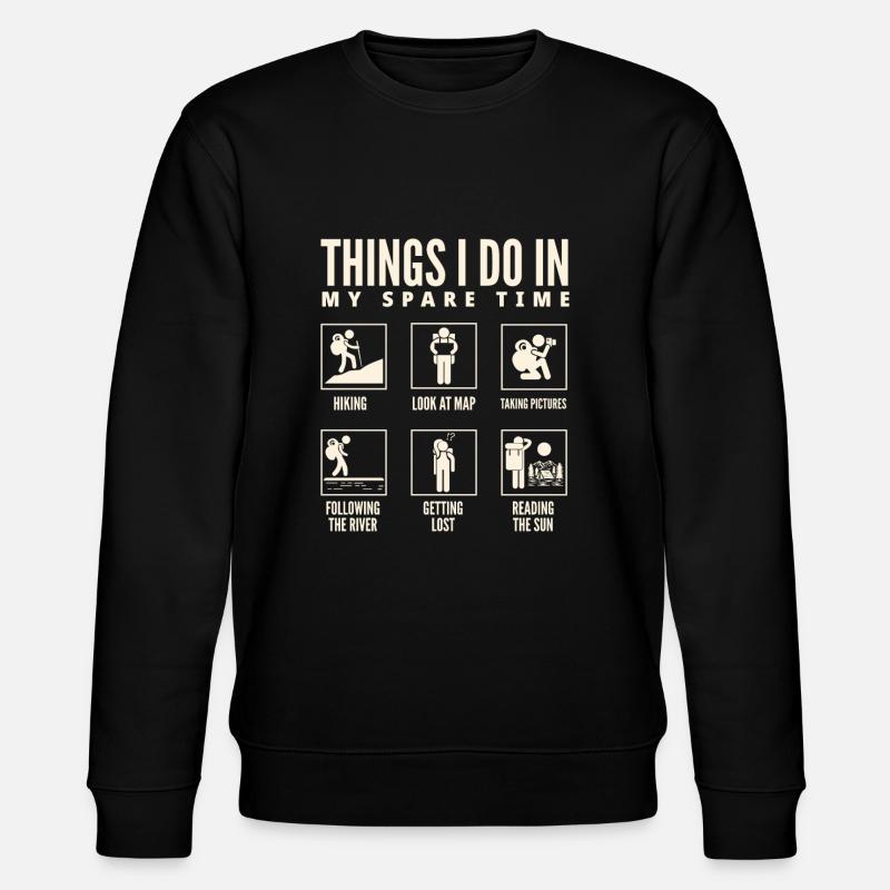 Funny Hiking Gift - Stanley/Stella CHANGER Unisex Organic Sweatshirt - black
