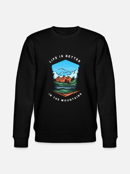 Funny Hiking Gift - Stanley/Stella CHANGER Unisex Organic Sweatshirt - black