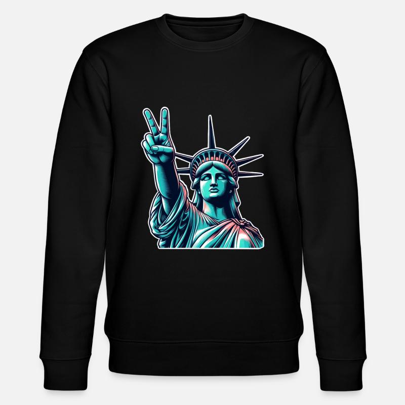 Freiheitsstatue Peace - Stanley/Stella Unisex Bio-Sweatshirt CHANGER - Schwarz