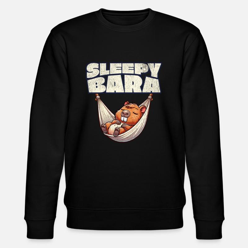 Capybara Sleepy Bara - Stanley/Stella Unisex Bio-Sweatshirt CHANGER  - Schwarz