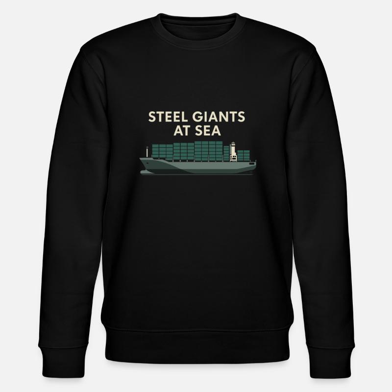 Schiff-sichtgerät Containerschiff Frachtschiff - Stanley/Stella Unisex Bio-Sweatshirt CHANGER  - Schwarz