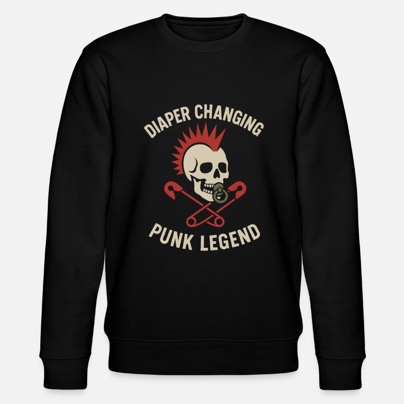 Punk Dad Alternative Vaterschaft Rebellischer - Stanley/Stella Unisex Bio-Sweatshirt CHANGER  - Schwarz