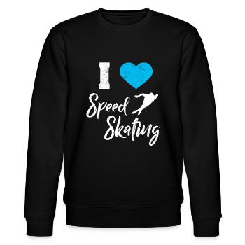 Eisschnelllauf - Stanley/Stella Unisex Bio-Sweatshirt CHANGER  - Schwarz - Vorne - Nik (191cm) & Marisol (170cm)