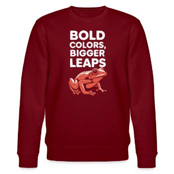 Tomato Frog Lover Animal Amphibian Froggy Toad - Stanley/Stella CHANGER Unisex Organic Sweatshirt - burgundy - Front - Nik (191cm) & Marisol (170cm)