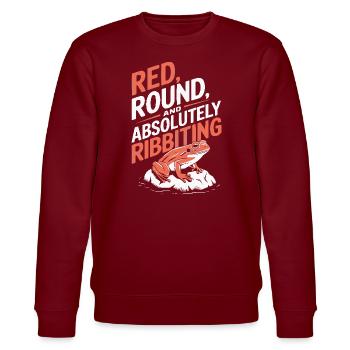 Tomato Frog Lover Animal Amphibian Froggy Toad - Stanley/Stella CHANGER Unisex Organic Sweatshirt - burgundy - Front - Nik (191cm) & Marisol (170cm)