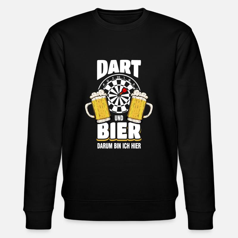 Dart Und Bier Darum Bin Ich Hier - Stanley/Stella Unisex Bio-Sweatshirt CHANGER  - Schwarz