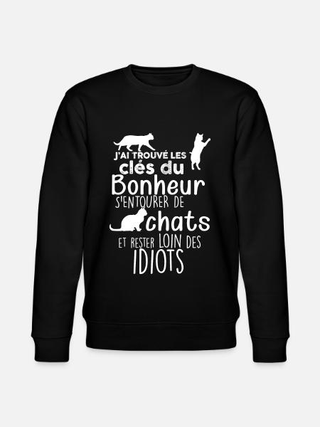 Chat, humour drôle pour les passionnés de chats - Sweat bio CHANGER Stanley/Stella Unisexe - noir