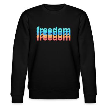 Freiheit, Freedom - Stanley/Stella Unisex Bio-Sweatshirt CHANGER  - Schwarz - Vorne - Nik (191cm) & Marisol (170cm)