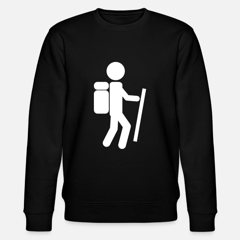 Wanderer als Strichmännchen - Stanley/Stella Unisex Bio-Sweatshirt CHANGER  - Schwarz