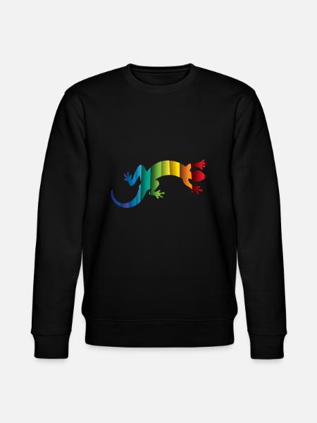Gecko Echse Reptil Silhouette - Stanley/Stella CHANGER Unisex Organic Sweatshirt - black