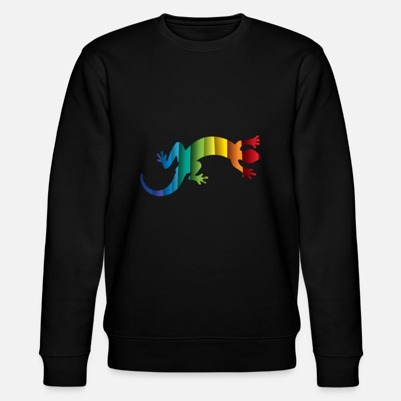 Gecko Echse Reptil Silhouette - Stanley/Stella CHANGER Unisex Organic Sweatshirt - black