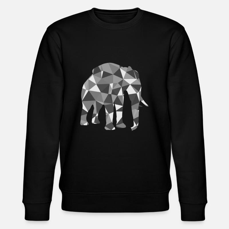 Polygon Elephant - Stanley/Stella CHANGER Unisex Organic Sweatshirt - black