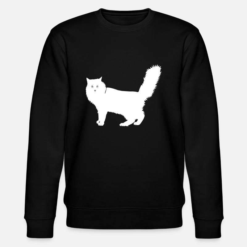 Norwegische Waldkatze - Stanley/Stella Unisex Bio-Sweatshirt CHANGER  - Schwarz
