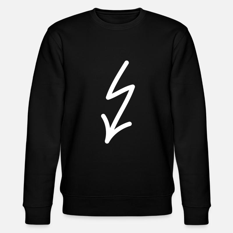 Blitz Pfeil nach links unten - Stanley/Stella Unisex Bio-Sweatshirt CHANGER  - Schwarz
