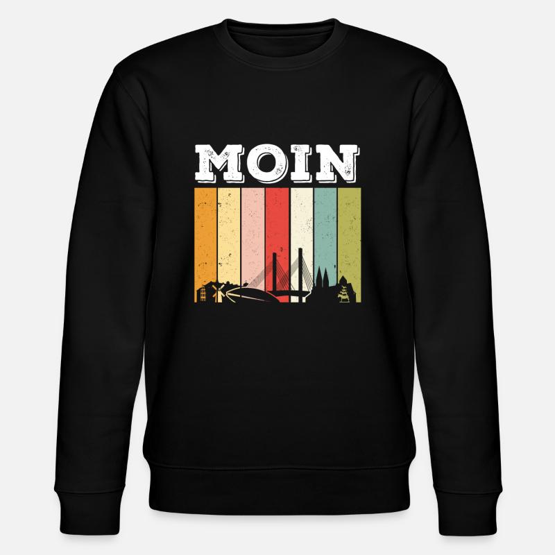 Moin Bremen retro skyline - Stanley/Stella CHANGER Unisex Organic Sweatshirt - black