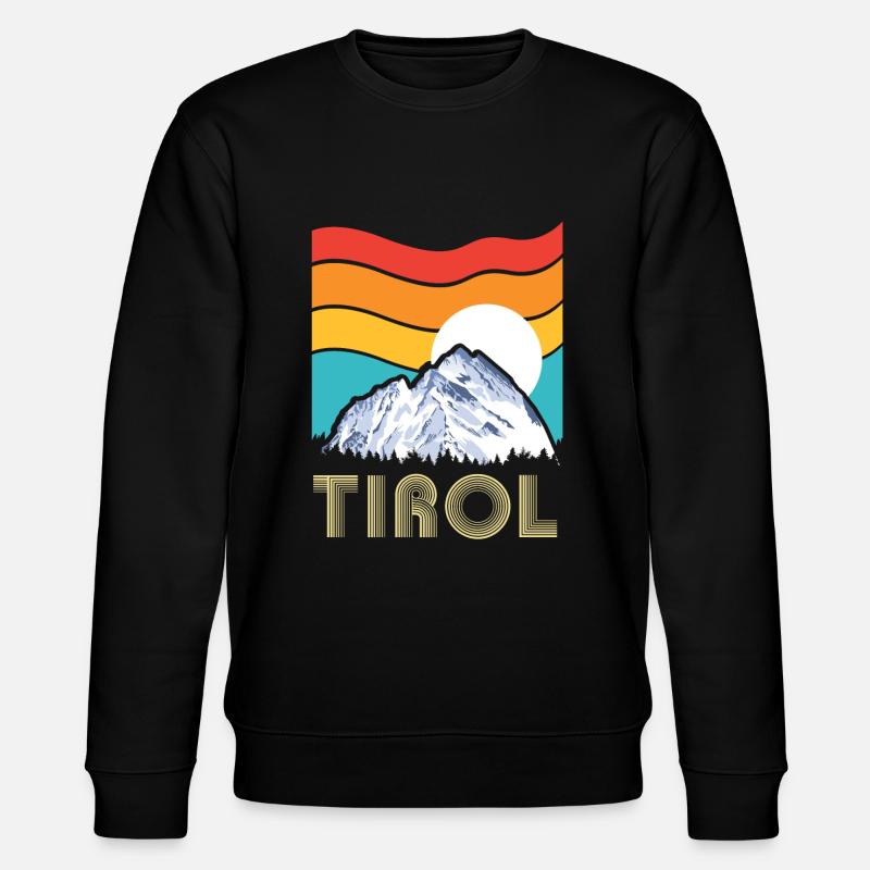 Tirol Retro Berge - Stanley/Stella Unisex Bio-Sweatshirt CHANGER  - Schwarz