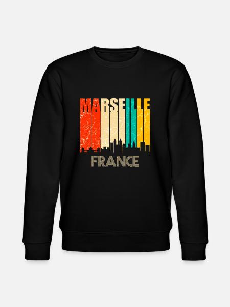 Marseille France Skyline - Stanley/Stella CHANGER Unisex Organic Sweatshirt - black