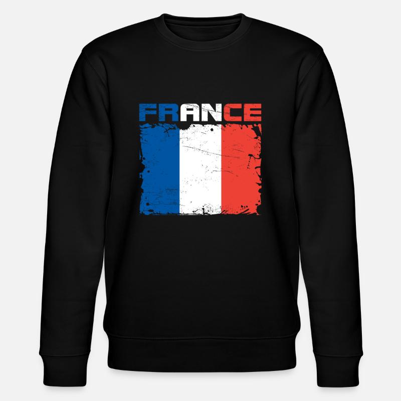 Frankreich Flagge - Stanley/Stella Unisex Bio-Sweatshirt CHANGER  - Schwarz