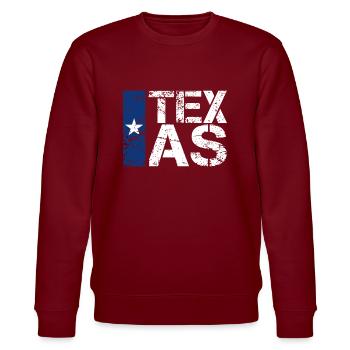 Texas - Stanley/Stella CHANGER Unisex Organic Sweatshirt - burgundy - Front - Nik (191cm) & Marisol (170cm)