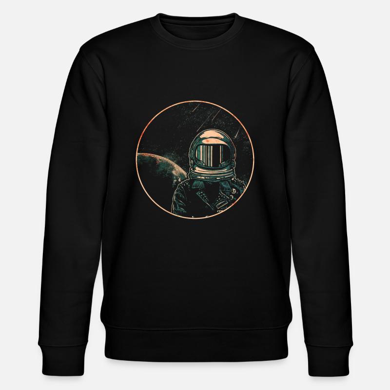 Retro Astronaut - Stanley/Stella CHANGER Unisex Organic Sweatshirt - black