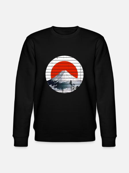 Fuji Mountain med japansk flag - Stanley/Stella økologisk unisex-sweatshirt CHANGER  - sort