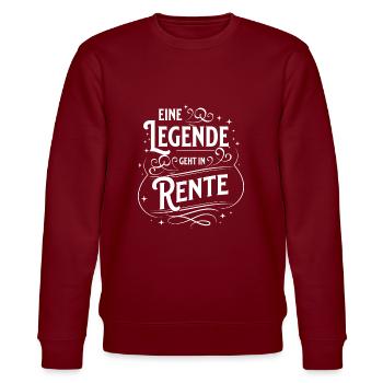 Eine Legende geht in Rente - Stanley/Stella Unisex Bio-Sweatshirt CHANGER  - Burgunderrot - Vorne - Nik (191cm) & Marisol (170cm)