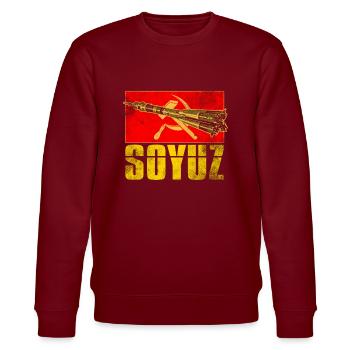 Soviet Union Missile - Stanley/Stella CHANGER Unisex Organic Sweatshirt - burgundy - Front - Nik (191cm) & Marisol (170cm)