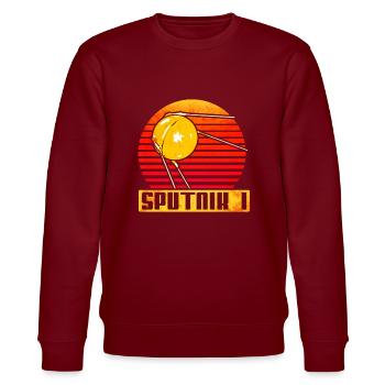 Sputnik 1 Satellite - Stanley/Stella CHANGER Unisex Organic Sweatshirt - burgundy - Front - Nik (191cm) & Marisol (170cm)