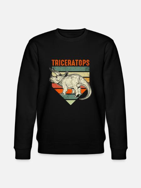 Triceratops Dinosaurs - Stanley/Stella CHANGER Unisex Organic Sweatshirt - black