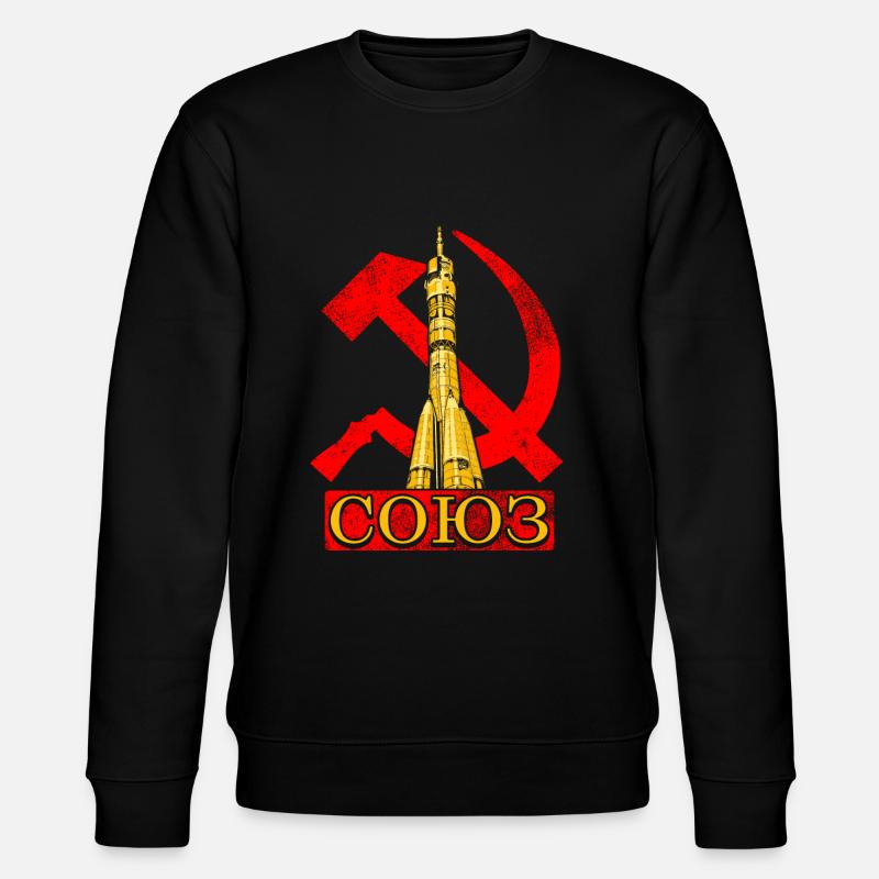 Soyuz rocket Soviet Union - Stanley/Stella CHANGER Unisex Organic Sweatshirt - black