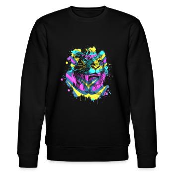 Säbelzahntiger - Stanley/Stella Unisex Bio-Sweatshirt CHANGER  - Schwarz - Vorne - Nik (191cm) & Marisol (170cm)