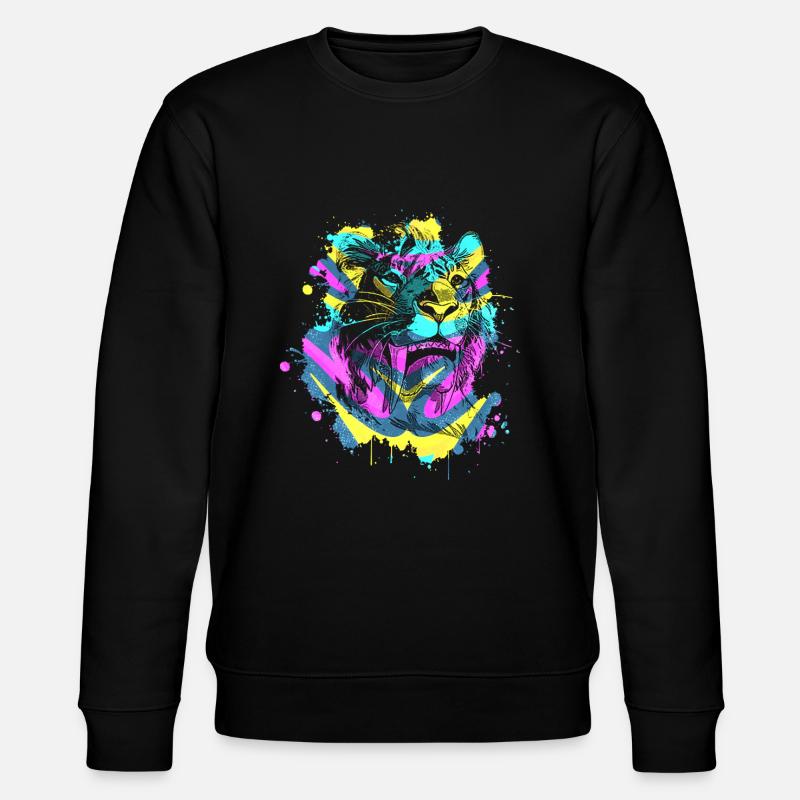 Säbelzahntiger - Stanley/Stella Unisex Bio-Sweatshirt CHANGER  - Schwarz