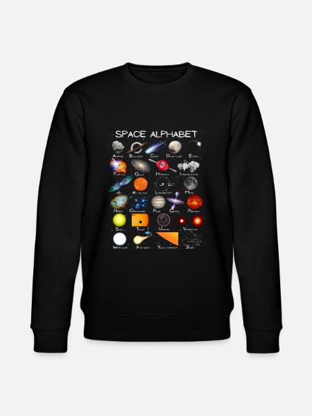 Space Astronomy Alphabet ABC - Stanley/Stella CHANGER Unisex Organic Sweatshirt - black
