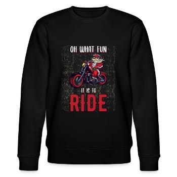 Weinachten Motorradfahrer Santa Claus Biker - Stanley/Stella Unisex Bio-Sweatshirt CHANGER  - Schwarz - Vorne - Nik (191cm) & Marisol (170cm)