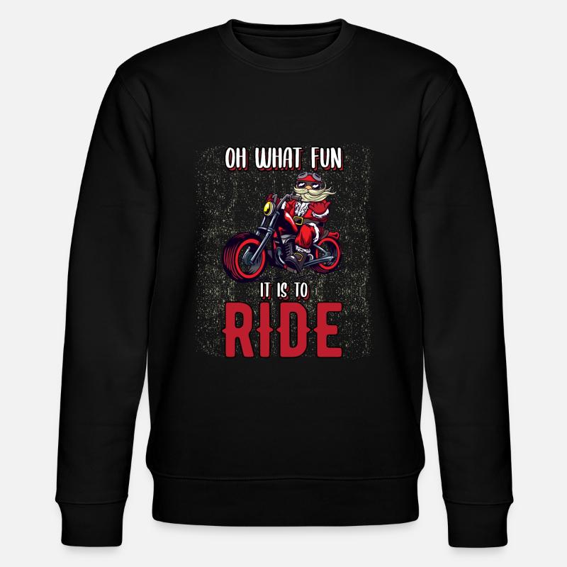 Weinachten Motorradfahrer Santa Claus Biker - Stanley/Stella Unisex Bio-Sweatshirt CHANGER  - Schwarz