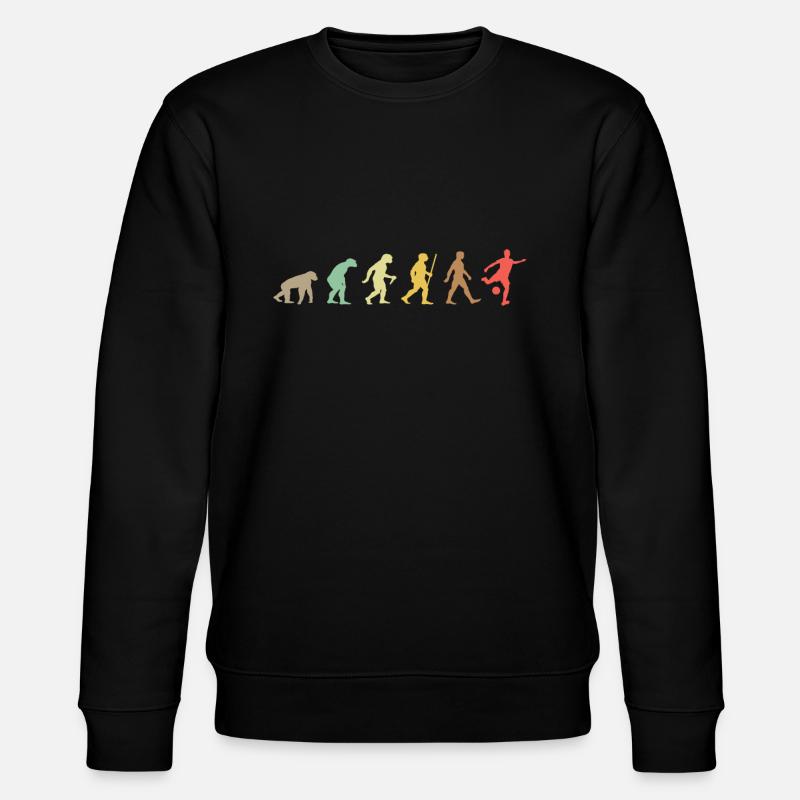Football Retro Soccer Evolution - Stanley/Stella CHANGER Unisex Organic Sweatshirt - black