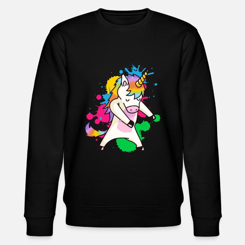 Floss Dance Einhorn - Stanley/Stella Unisex Bio-Sweatshirt CHANGER  - Schwarz