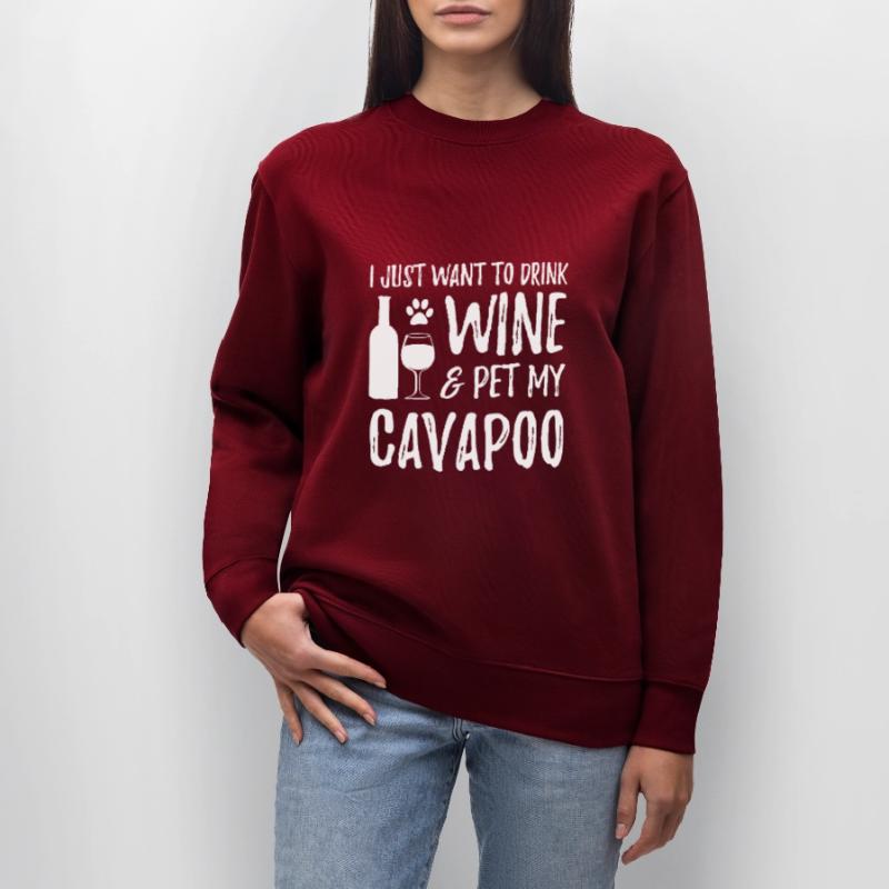 Wine and Cavapoo, for Cavapoo Dog Stanley/Stella CHANGER Unisex Organic Sweatshirt