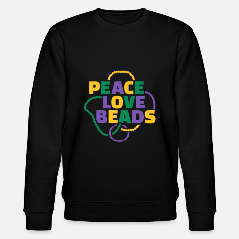 Mardi Gras Frieden Liebesperlen - Stanley/Stella Unisex Bio-Sweatshirt CHANGER  - Schwarz