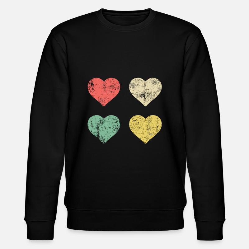 Coeurs motif Saint-Valentin - Sweat bio CHANGER Stanley/Stella Unisexe - noir