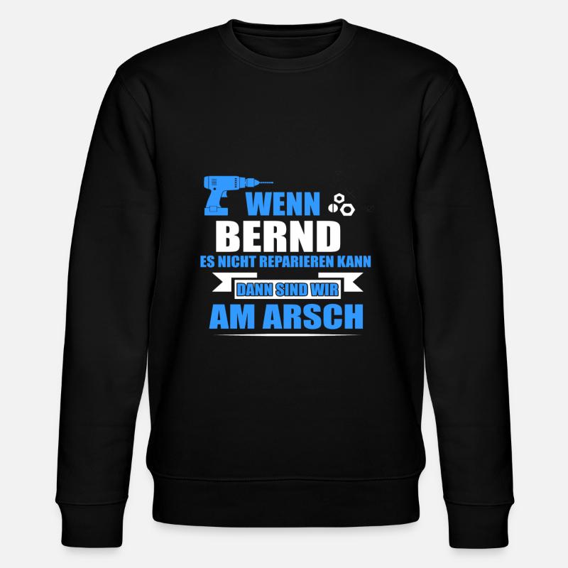 BERND -Geschenk - Stanley/Stella Unisex Bio-Sweatshirt CHANGER  - Schwarz