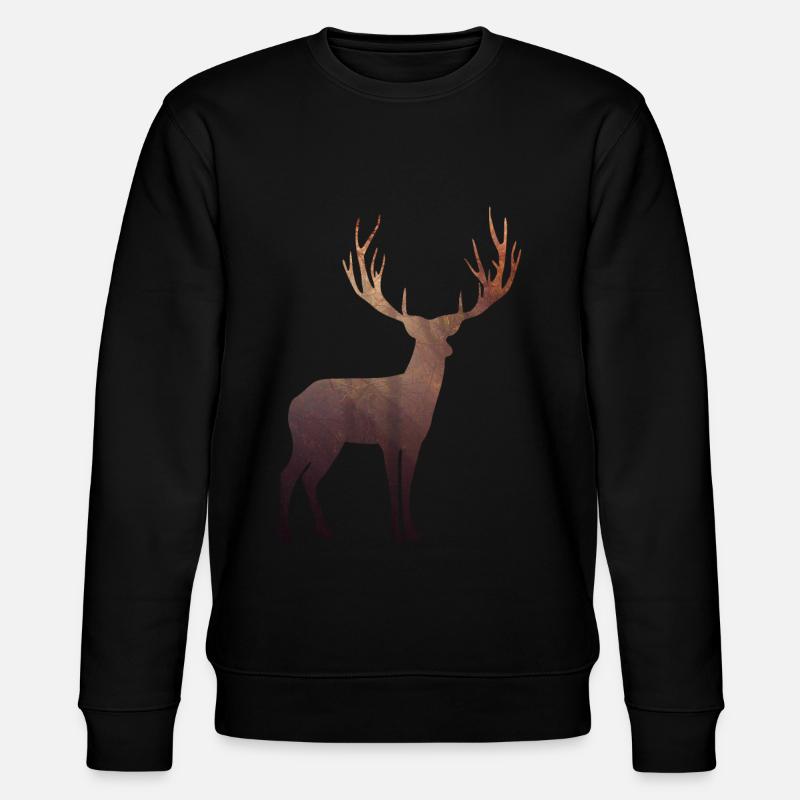 Herbstwald Hirsch - Stanley/Stella Unisex Bio-Sweatshirt CHANGER  - Schwarz